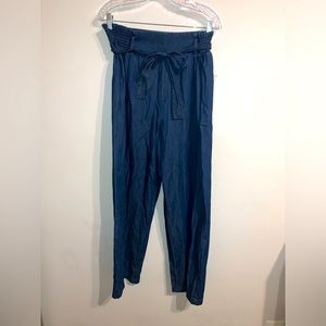 NWT Society + Stitch Wide Chambray Denim Pants with waistband tie.  Size XL